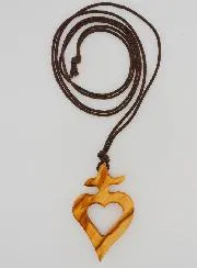 Religious Necklace Olive Wood Ex-Voto
