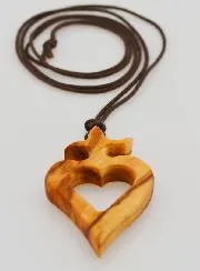Religious Necklace Olive Wood Ex-Voto