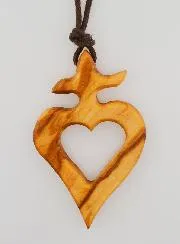 Religious Necklace Olive Wood Ex-Voto