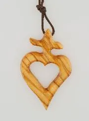 Olive Wood Ex-Voto Cross Pendant with Cord