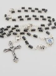 Rosary Miraculous Virgin and Ex Voto - Hematite