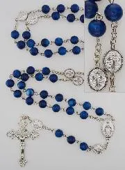 Rosary Miraculous Medal - Dark blue