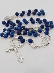 Rosary Miraculous Medal - Dark blue
