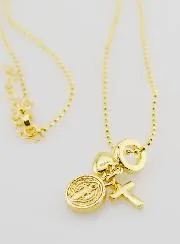 Religious Necklace 3 Charms - 40cm