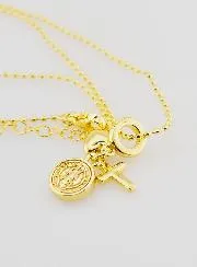 Religious Necklace 3 Charms - 40cm