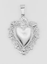 Large Ex Voto Pendant in Stainless Steel - 37mm