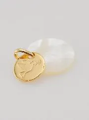 Gold-plated Token Medal with Mother-of-Pearl - Holy Spirit