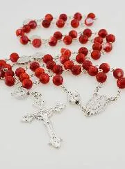 Rosary Miraculous Medal - Red