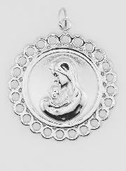 Virgin and Child Stainless Steel Medal - 25mm