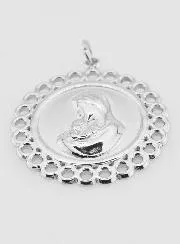 Virgin and Child Stainless Steel Medal - 25mm