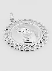 Virgin and Child Stainless Steel Medal - 25mm