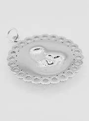 Virgin and Child Stainless Steel Medal - 25mm