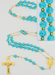 Rosary Medal of Saint Benedict in Stainless Steel - Turquoise