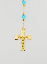 Rosary Medal of Saint Benedict in Stainless Steel - Turquoise