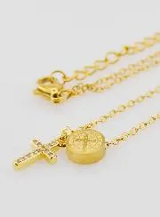Protection Necklace Saint Benedict Medal and Cross