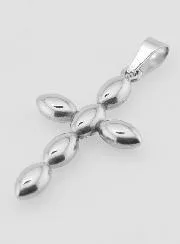 Cross Pendant Stainless Steel and Zirconia - 25mm