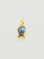 Abalone Shell Ichtus Pendant - 11mm