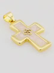 Mother-of-Pearl Cross Pendant - 20mm