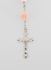 Lourdes Rosary Mother-of-Pearl Beads and Roses