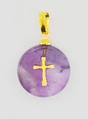 Translucent Medal with Cross - Purple