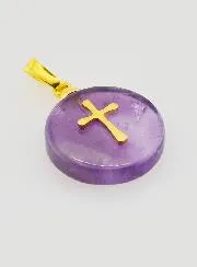 Translucent Medal with Cross - Purple