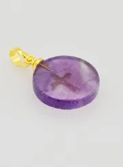 Translucent Medal with Cross - Purple