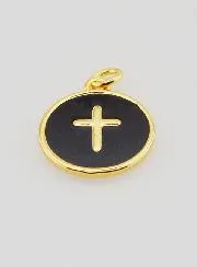 Cross Medal - Black Enamel