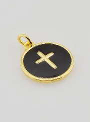 Cross Medal - Black Enamel