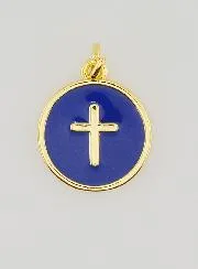Cross Medal - Dark Blue Enamel