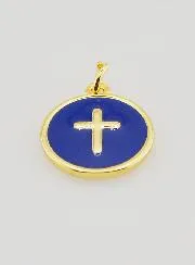 Cross Medal - Dark Blue Enamel