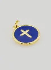 Cross Medal - Dark Blue Enamel