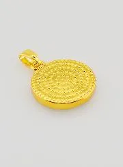 Abalone Shell Medal with Rose - 14mm