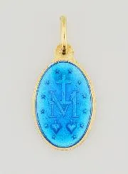 Miraculous Medal in Gold Plated Silver and Enamel - 17mm
