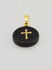 Medal with Cross - Black