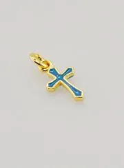 Cross Charm Pendant 10mm - Blue