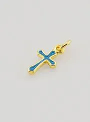 Cross Charm Pendant 10mm - Blue