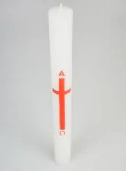 Alpha Omega Processional Candle 40cm - Red