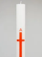 Alpha Omega Processional Candle 40cm - Red