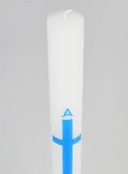 Alpha Omega Processional Candle 40cm - Blue