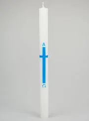 Alpha Omega Processional Candle 34cm - Blue