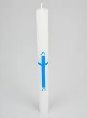 Alpha Omega Processional Candle 34cm - Blue