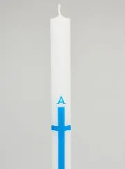 Alpha Omega Processional Candle 34cm - Blue