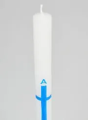 Alpha Omega Processional Candle 34cm - Blue