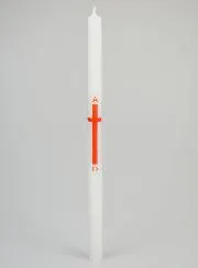 Alpha Omega Processional Candle 29cm - Red