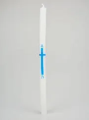 Alpha Omega Processional Candle 29cm - Blue