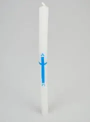 Alpha Omega Processional Candle 29cm - Blue