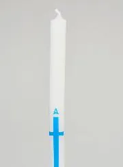 Alpha Omega Processional Candle 29cm - Blue