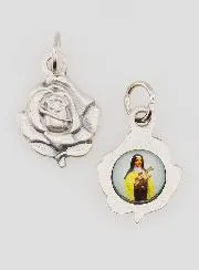 Rose medal 14mm - Saint Teresa