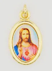 Golden Medal Sacred Heart of Jesus - 25mm
