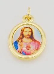 Golden Medal Sacred Heart of Jesus - 25mm